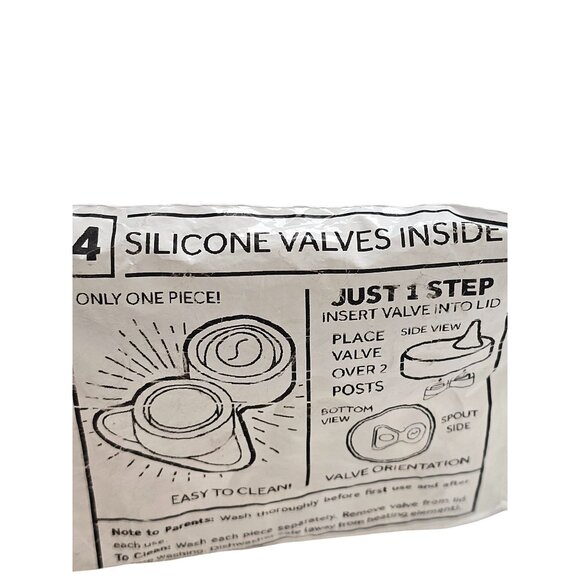 Silicone Valves For Sippy Cup Lids - Easy To Clean & Dishwasher Safe - Picture 3 of 12